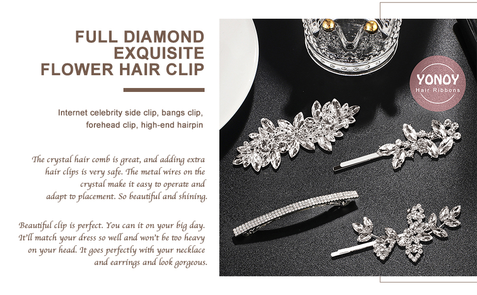Leaf Wedding Hair Pins Crystal Bobby Pins Silver Bridal Hairpin Clips