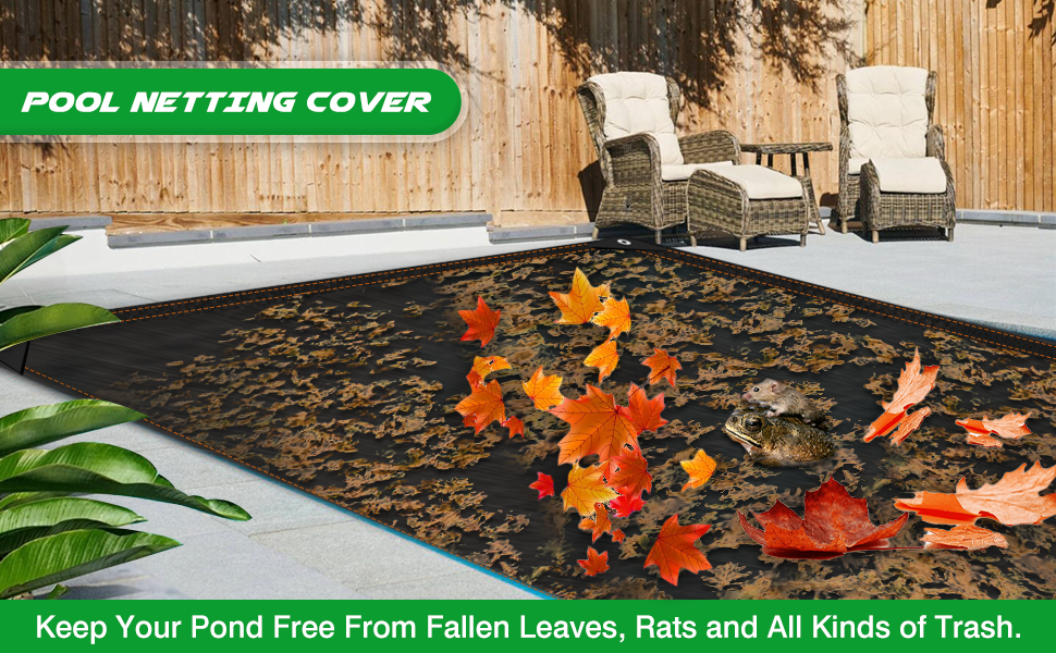 20x40 FT Pool Leaf Net Cover, Inground Pool Cover with 10M