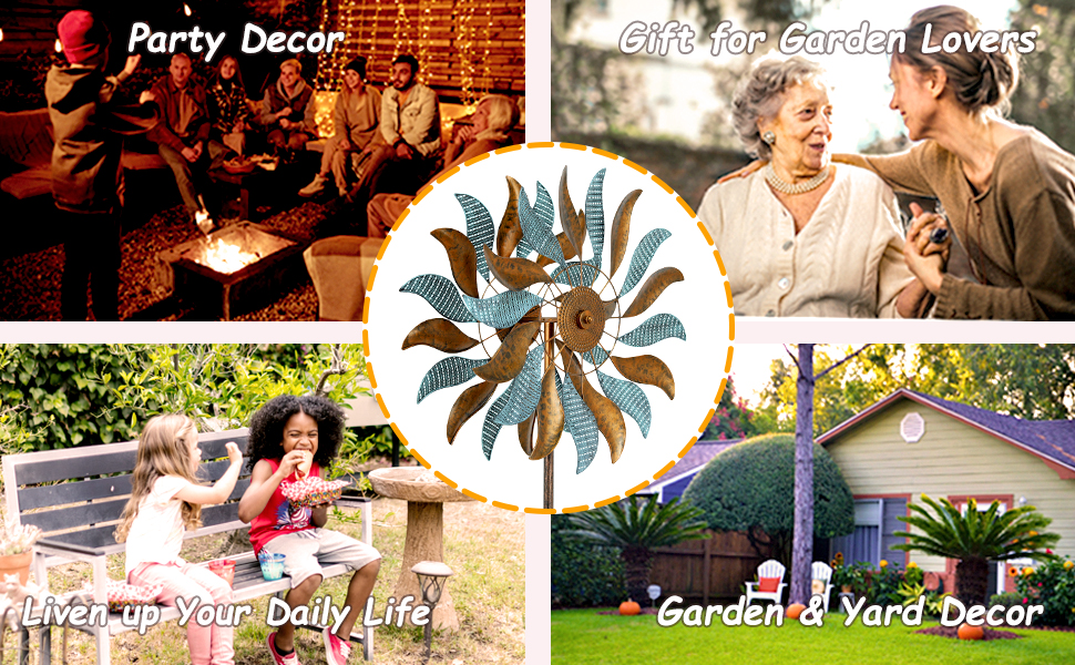 LimeHill Metal Wind Spinner for Garden and Yard