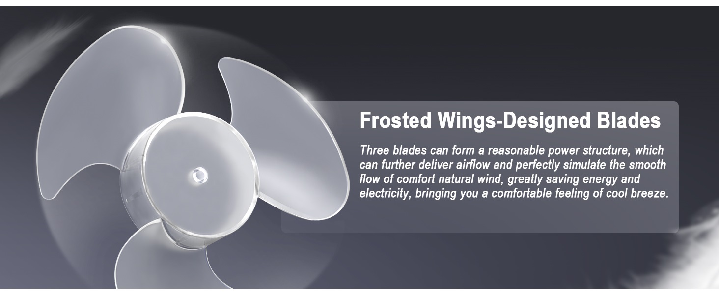 3 blades rotate efficientlt to deliver airflow much further. Strong Wind &amp;amp; Low Noise.