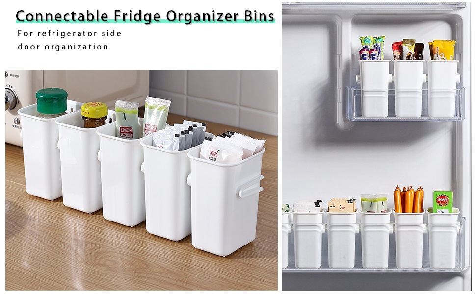 MosQuick® Set of 4 Fridge Door Organiser, space saving organizer for