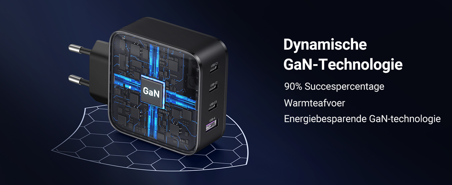 UGREEN 65W USB C GaN Oplader - 4-Poorts PD Lader met PPS - 4