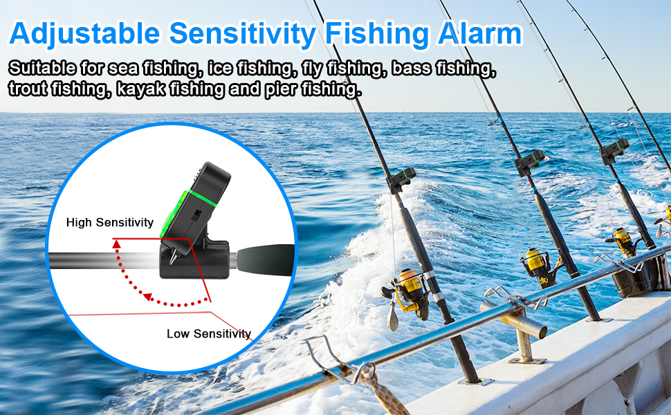 TSV 4 PCS Fishing Bite Alarm, Sensitive Electronic Fishing