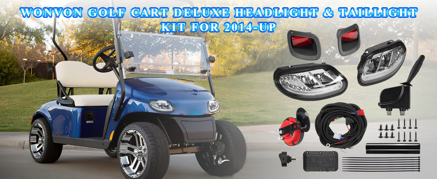 WonVon Deluxe Golf Cart Light Kit Kit for 2014Up EZGO
