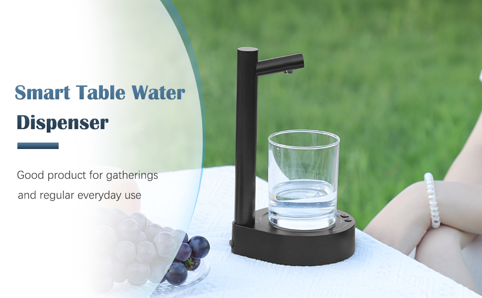 Henzin Mini Desktop Water Dispenser with Stand, Rechargeable Portable