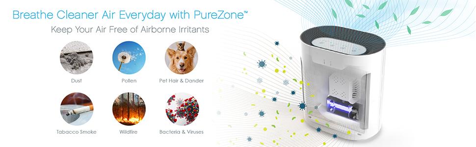 PureZone 3-in-1 Air Purifier 3 Stage Filtration