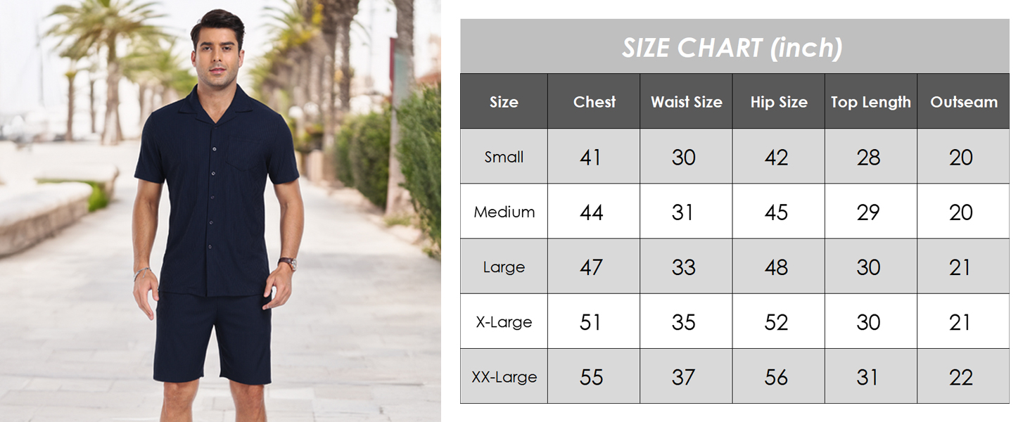 Mens Short Sleeve Outfits 2 Piece Summer Beach Button Down Shirts and Shorts Set Tracksuit