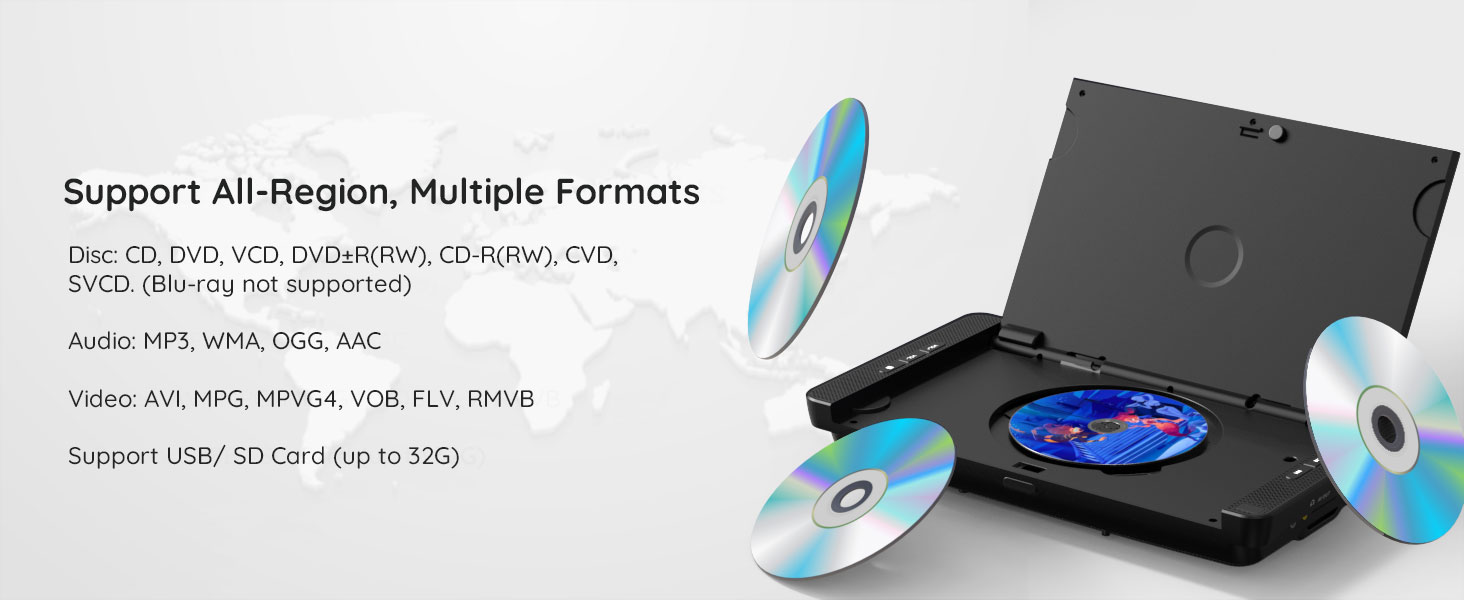 13" Portable DVD Player for Car, BOIFUN Car DVD Player with