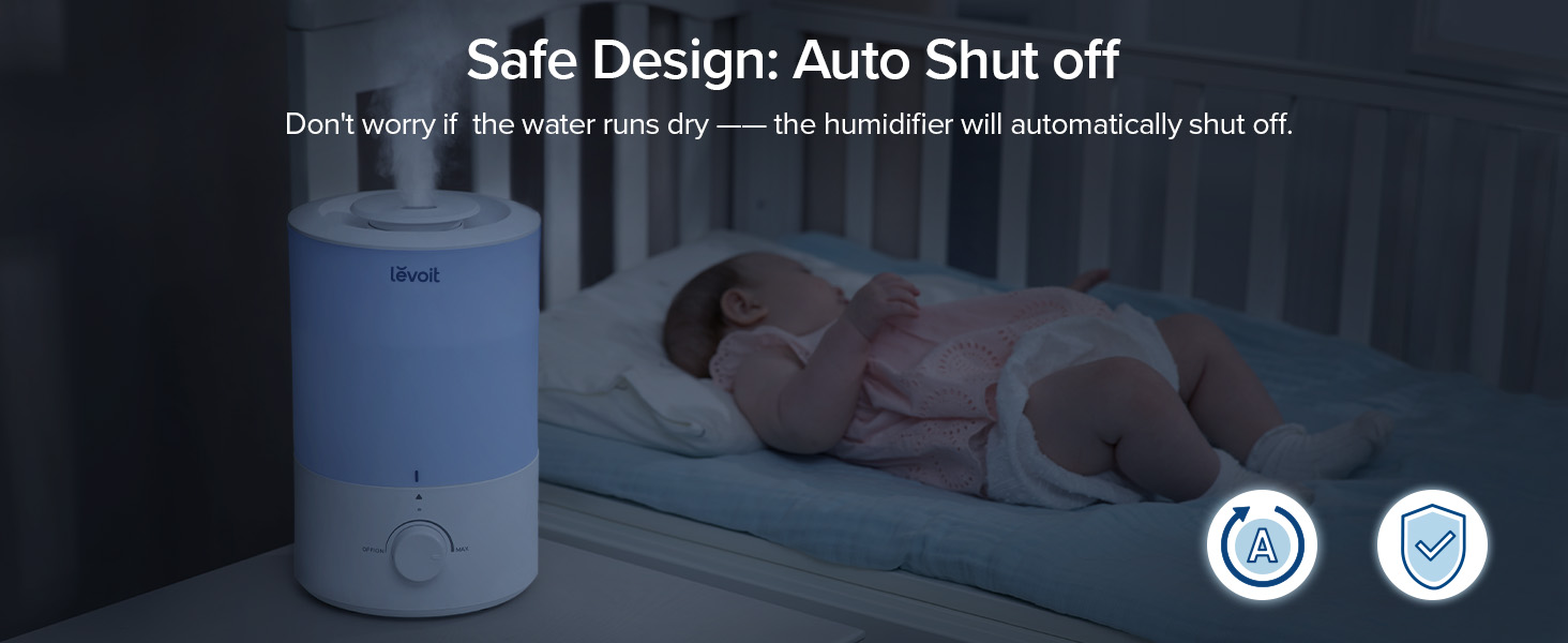 Levoit Humidifier for Bedroom Large Room, 3L Cool Mist Top Fill Quiet