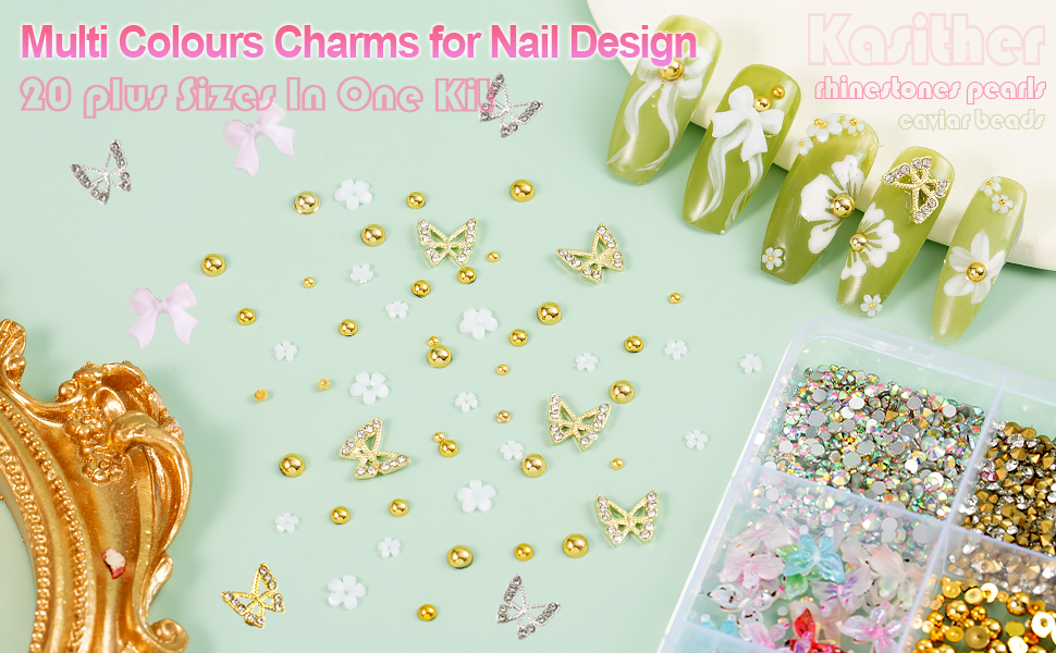 3D Nail Charms and Gems Set