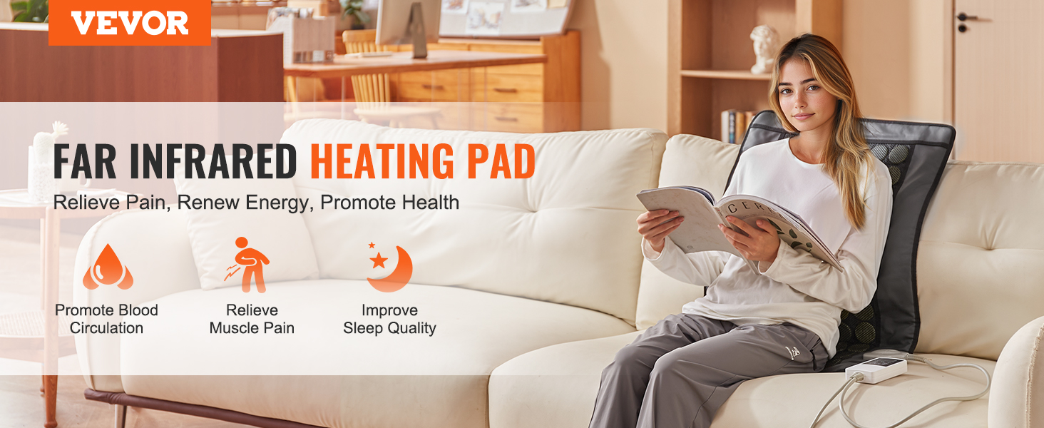 VEVOR Far Infrared Heating Pad, 48 Natural Jade & 24