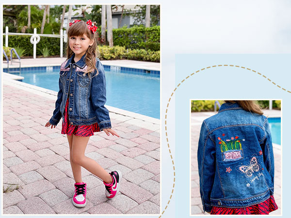 Amazon.com: KIDSCOOL SPACE Little Girl Hooded Jean Jacket