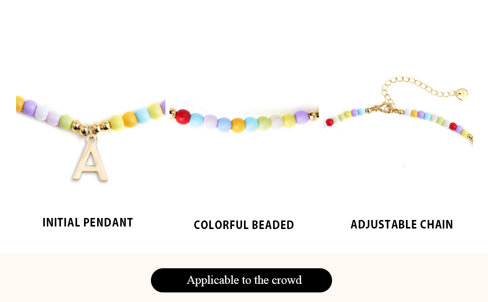 Colorful Beaded Initial Necklace