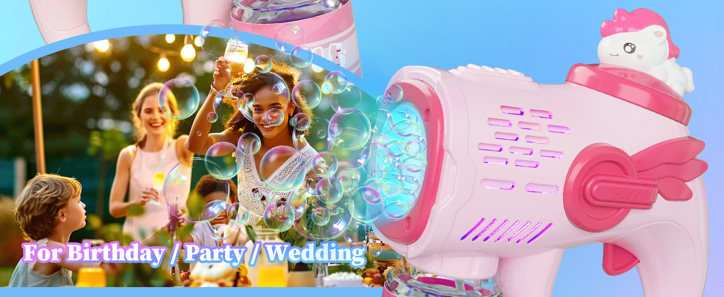 Bubble Machine Bubble Gun 2Pack LightUp Toys for Ages 2