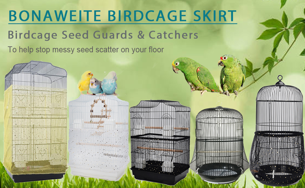Bonaweite Extra Large Mesh Bird Seed Catcher, Bird Cage Stretchy Guard