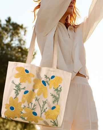 Miss Adola Embroidery Canvas Tote Bag for Women