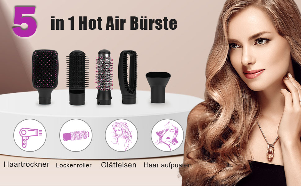 warmluftbürste,rundbürstenföhn,rotierende warmluftbürste,föhnbürste,warmluftbürste lange haare