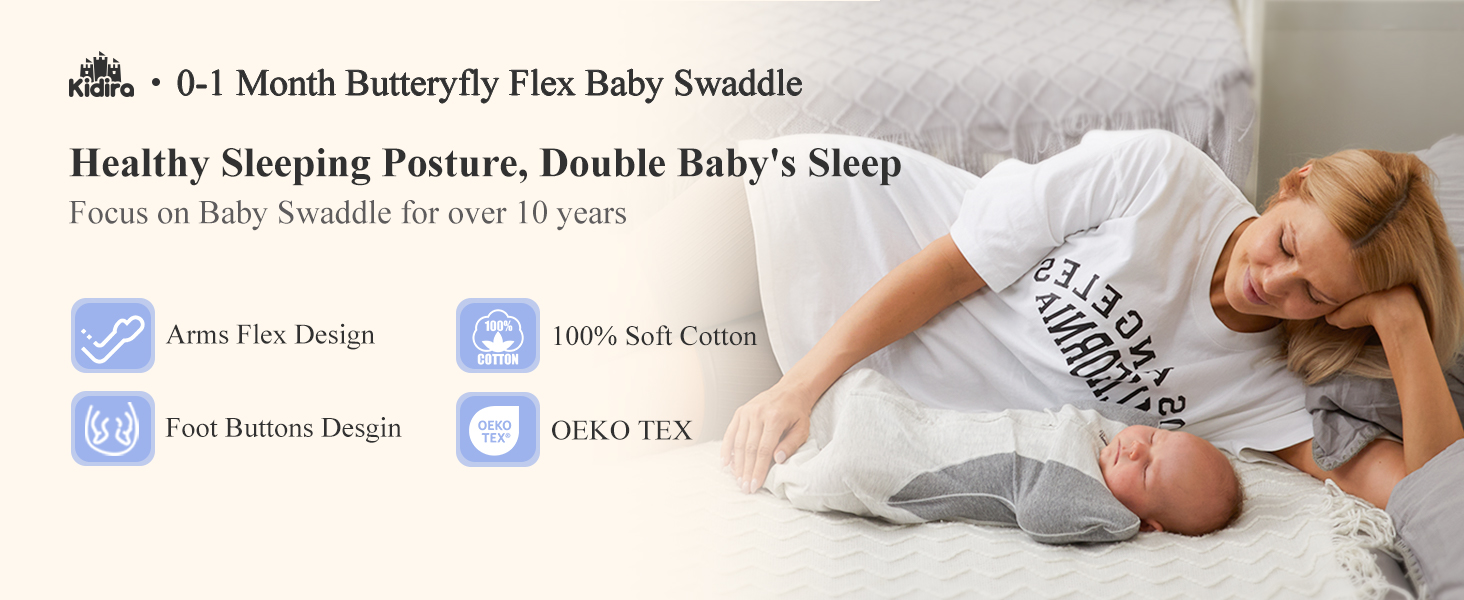 KIDIRA Newborn Swaddle, Swaddles for Newborn 01 Months 3.8