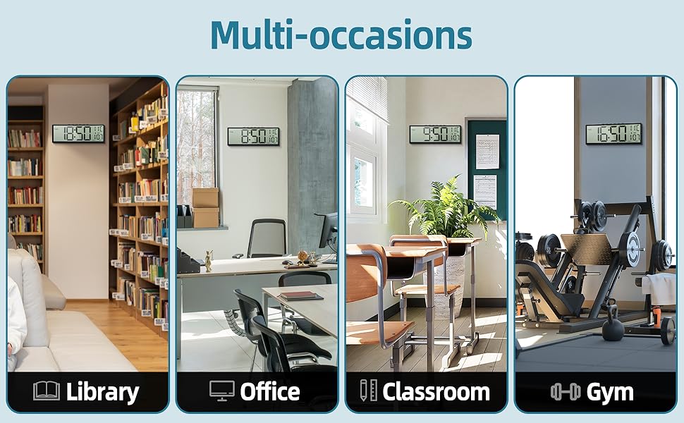 15" Large Digital Wall Clock Battery Ope... 22 digital wall clock battery