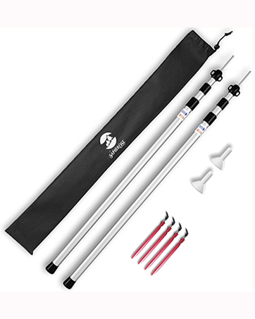 Adjustable Tarp Poles Set of 2 for Tents,Camping,Shelters,Hiking,Awnings(Silver)