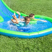 Kids on HearthSong Double Lane Water Slide