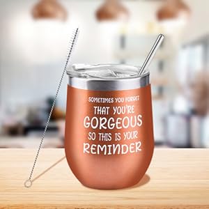 Stainless Steel Wine Tumbler with Lid - Funny Wine Tumblers for Women & Men