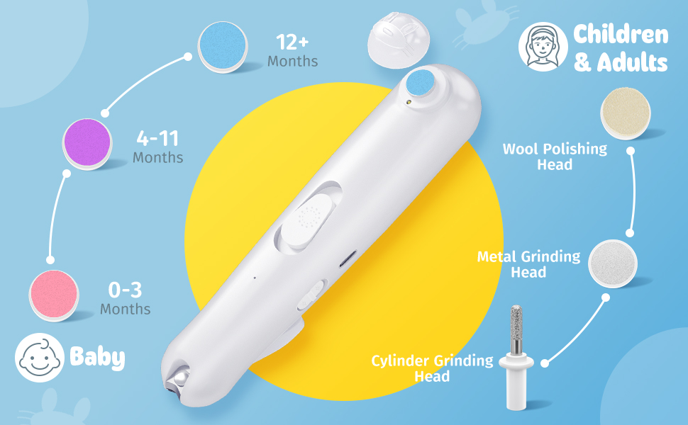 Baby Nail Trimmer Electric, Rechargeable Baby Nail File Electric Nail Grinder
