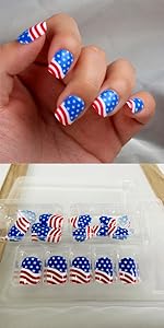 LW-110 Independence Day Fake Nails