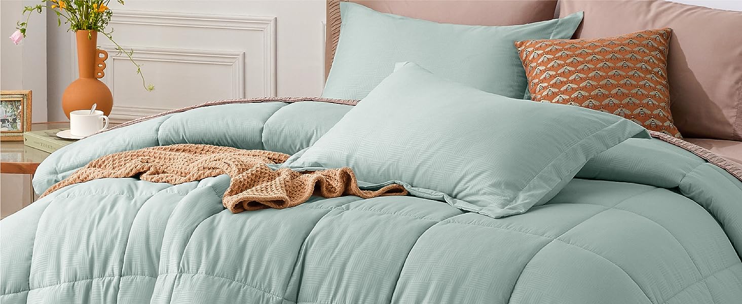 Bedsure Olive Green Comforter Set Olive Green Basket