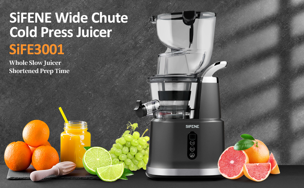 SiFENE Vertical Cold Press Juicer, Slow Masticating Juicer