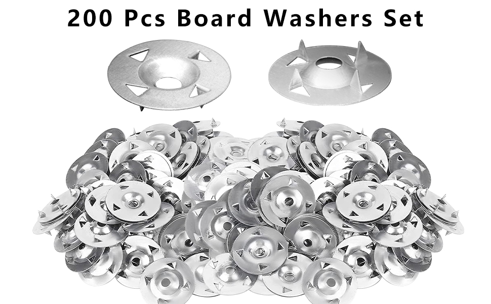 techextra 200 Pcs Tile Backer Board Washers,28 mm Diameter Steel 4 Claw