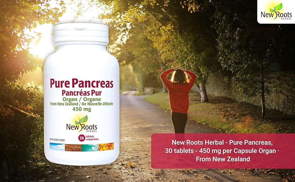 New Roots Herbal Pure Pancreas 30 Tablets 450mg per Capsule Organ
