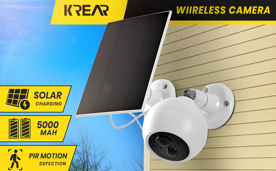 Krear Security Camera Wireless WiFi CCTV Home Security IP Rechargeable