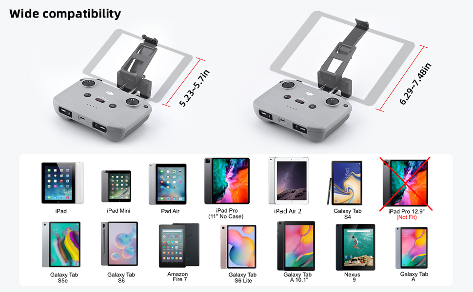 be used for tablets with a width of 5.3-7.8 inch (13.3-20 cm)