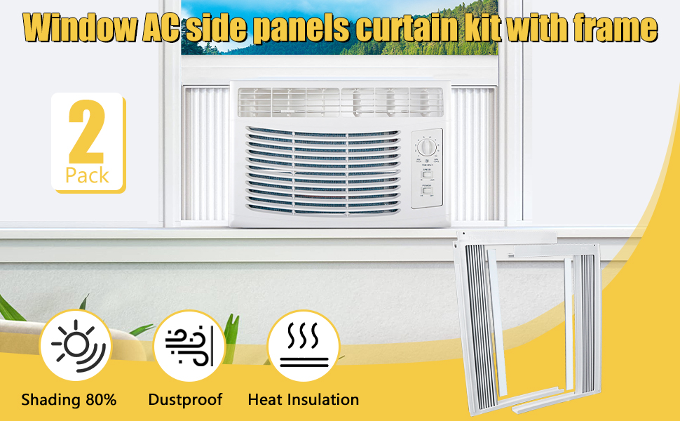 Powrocket Window AC Side Panel with Frame Set,Air