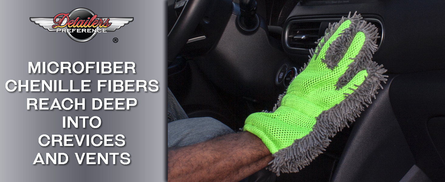 Çift Taraflı Mikrofiber Detaylı Eldiven İç Dış Düğümlü Toz Fırçası Aşındırıcı Olmayan Dayanıklı Güvenli