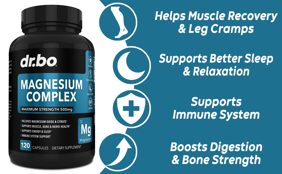 dr bo magnesium citrate complex supplements restless legs muscle recovery high absorption 500 mg aid