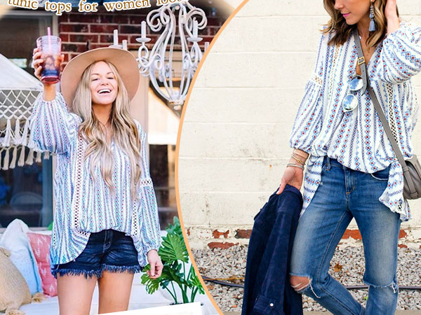 ZXZY Women Long Sleeve V Neck Hollow Out Floral Print Shirt