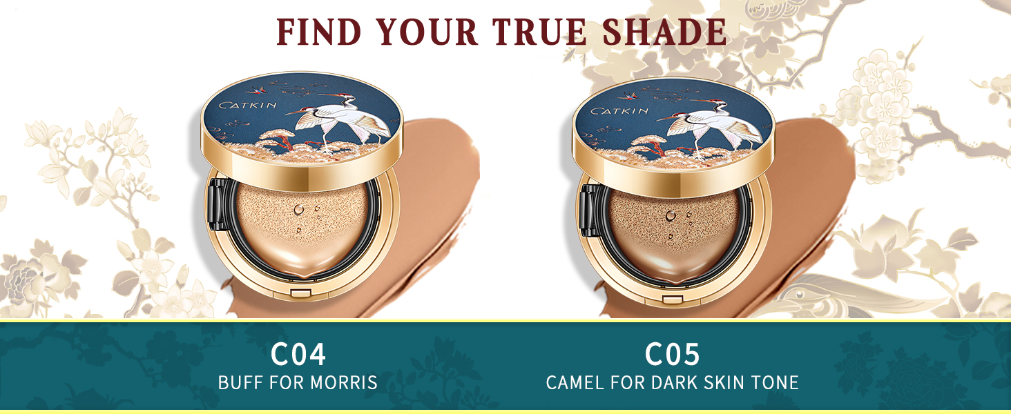 CATKIN Creme Foundation, Deckende Puder Foundation Gesichts Make-up mit ...