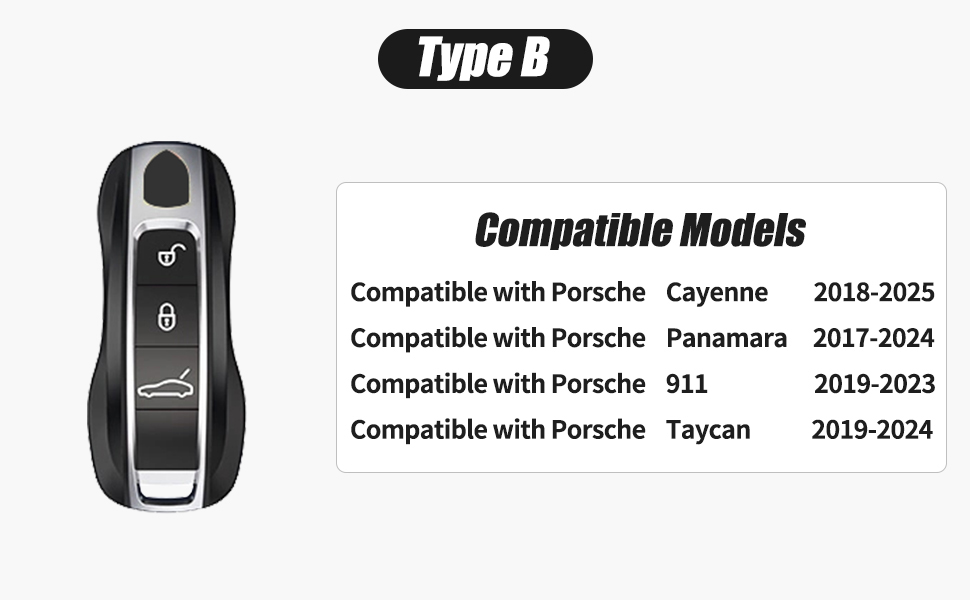 Étui à clés en cuir, protection pour clés de voiture Porsche Macan Cayenne Panamera 911