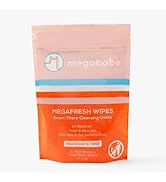 Megababe Megafresh Wipes | Unscented Cleansing Wipes for the Intimate Area | pH Balanced, Front &...