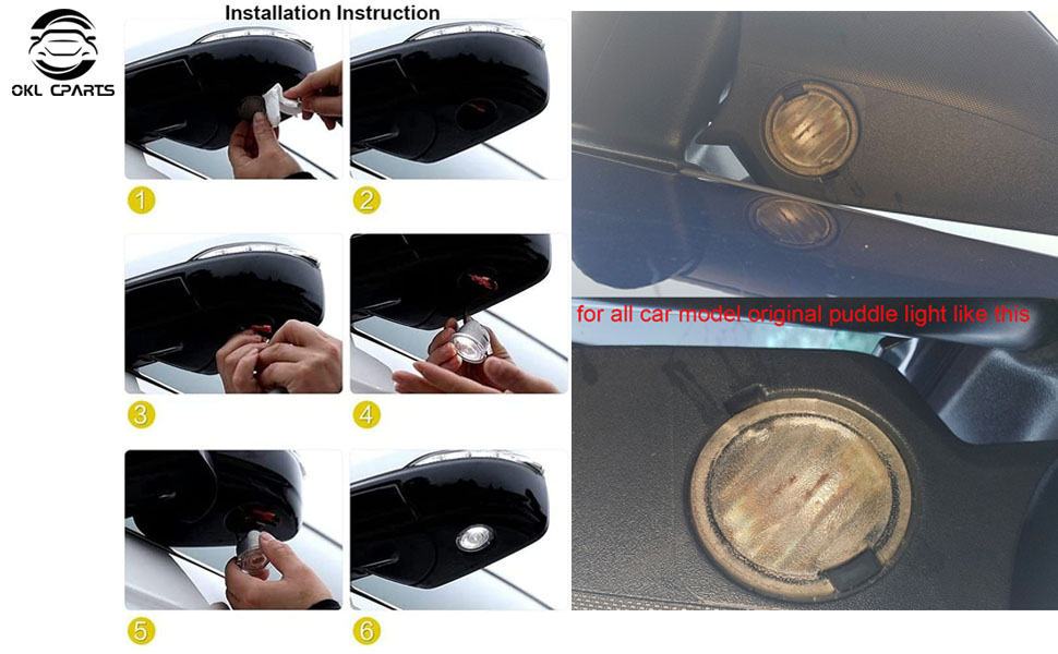Amazon.com: OKL CPARTS Side Mirror Puddle Light,High