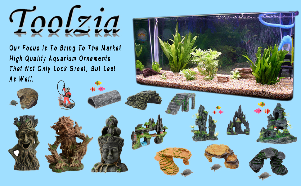 Toolzia Fish Tank Large Rocks Decorations, Aquarium Fake Rock Thematic
