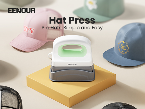 hat cap heat press machine sublimation htv portable curved element 3 heating level adjustable 