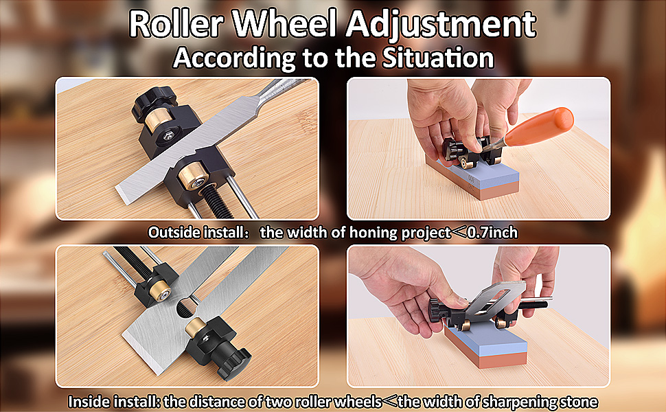 Honing Guide for Chisels and Planes with Two Bronze Rollers, Chisel