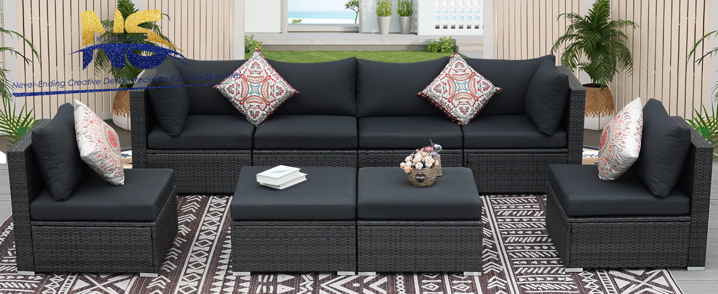 NICESOUL Modern Luxury AllWeather PE Wicker Modular
