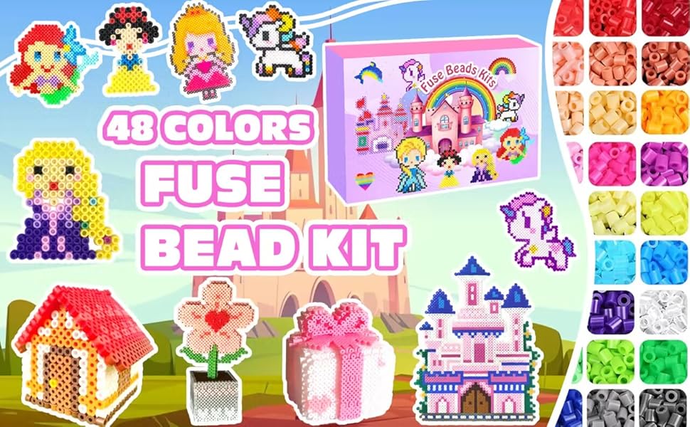 Fuse Beads Kit 48 Colors 5mm Fuse Beads Set with