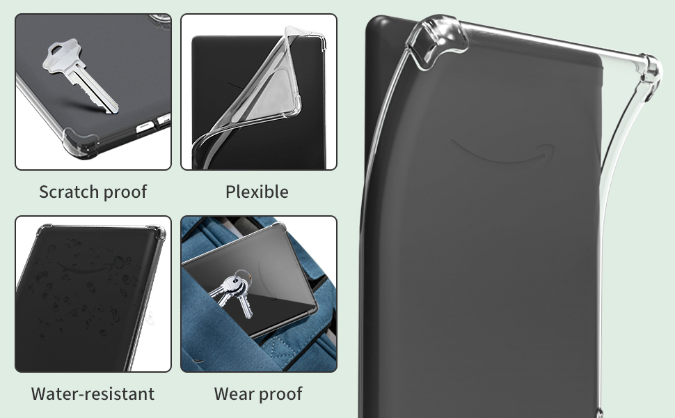 Hülle Kindle Kompatibel 6,8 Zoll mit Kindle Paperwhite (Transparent