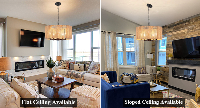 Adapts For Flat/Sloped/Arched Ceiling