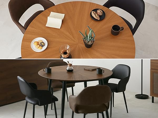 83 VENTOTA　ダイニングテーブルCirco-R110 幅110cm Amazon｜VENTOTA ダイニングテーブル 幅110cm 丸テーブル 4人用